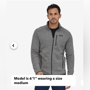 Men’s Patagonia Better Sweater Fleece Jacket Zip Up Size M Stonewash Gray